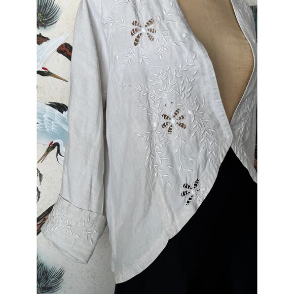 Antique Edwardian Cotton & Lace Top Early 1900s - Picture 3 of 5